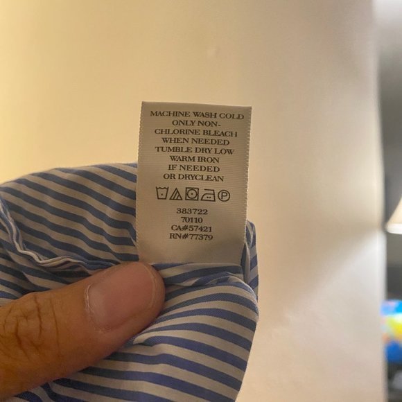 Ann Taylor Button Down Blue Shirt 14P - Picture 3 of 5